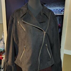 Torrid Black Suede Leather Jacket
